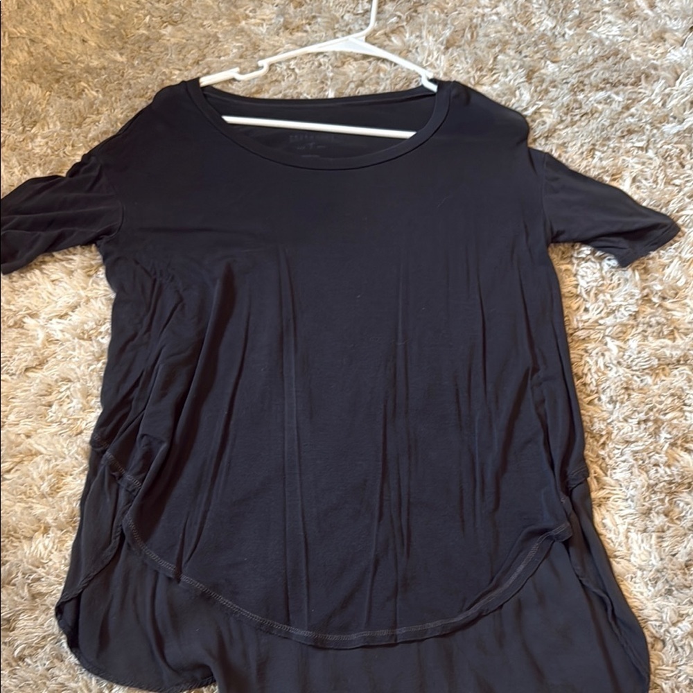 American Eagle Dark Gray Asymmetrical Blouse